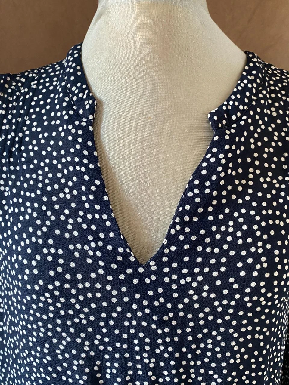Sud Express Tornaline blouse size 38 navy blue with white polka dots – fluid 100% viscose – photo 2